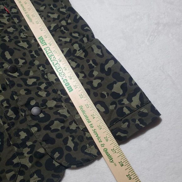 LEVIS ENGINEER JACKET SIZE SMALL MEN'S CHEETAH LEOPARD OLIVE GREEN BLACK - Picture 13 of 14